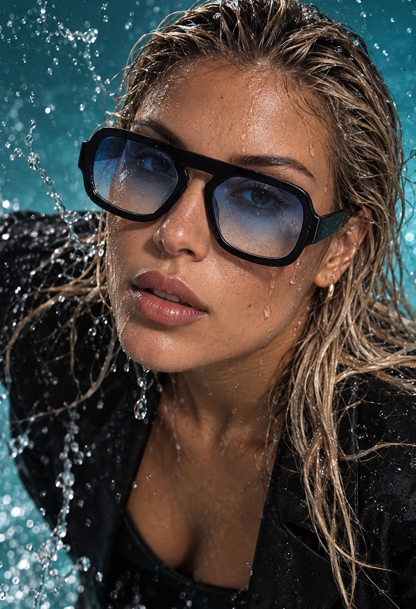 BOHEMIA Black/Blue sunglasses #color_black-blue