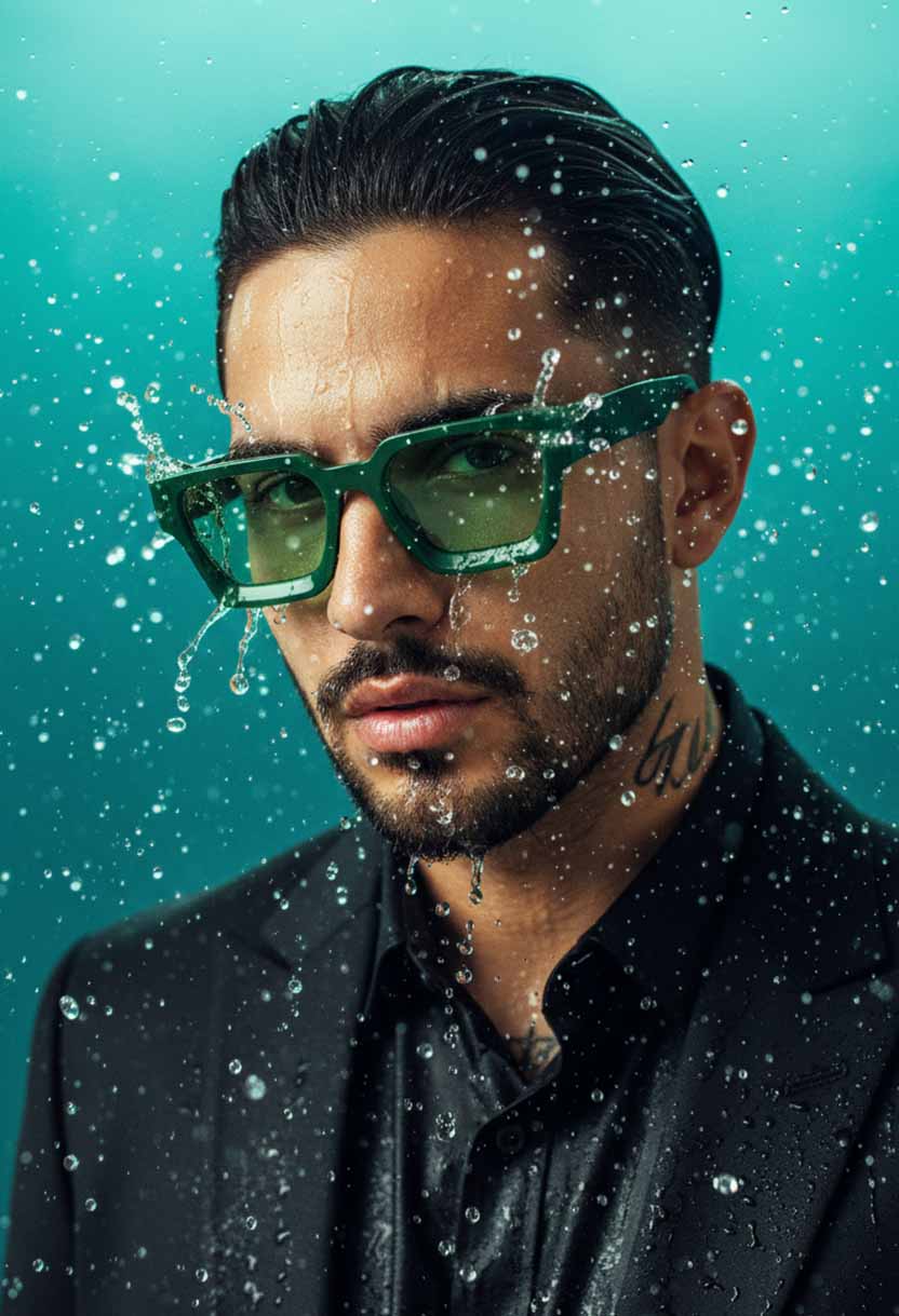 Model wearing PRIME V2 sunglasses in Green #color_green