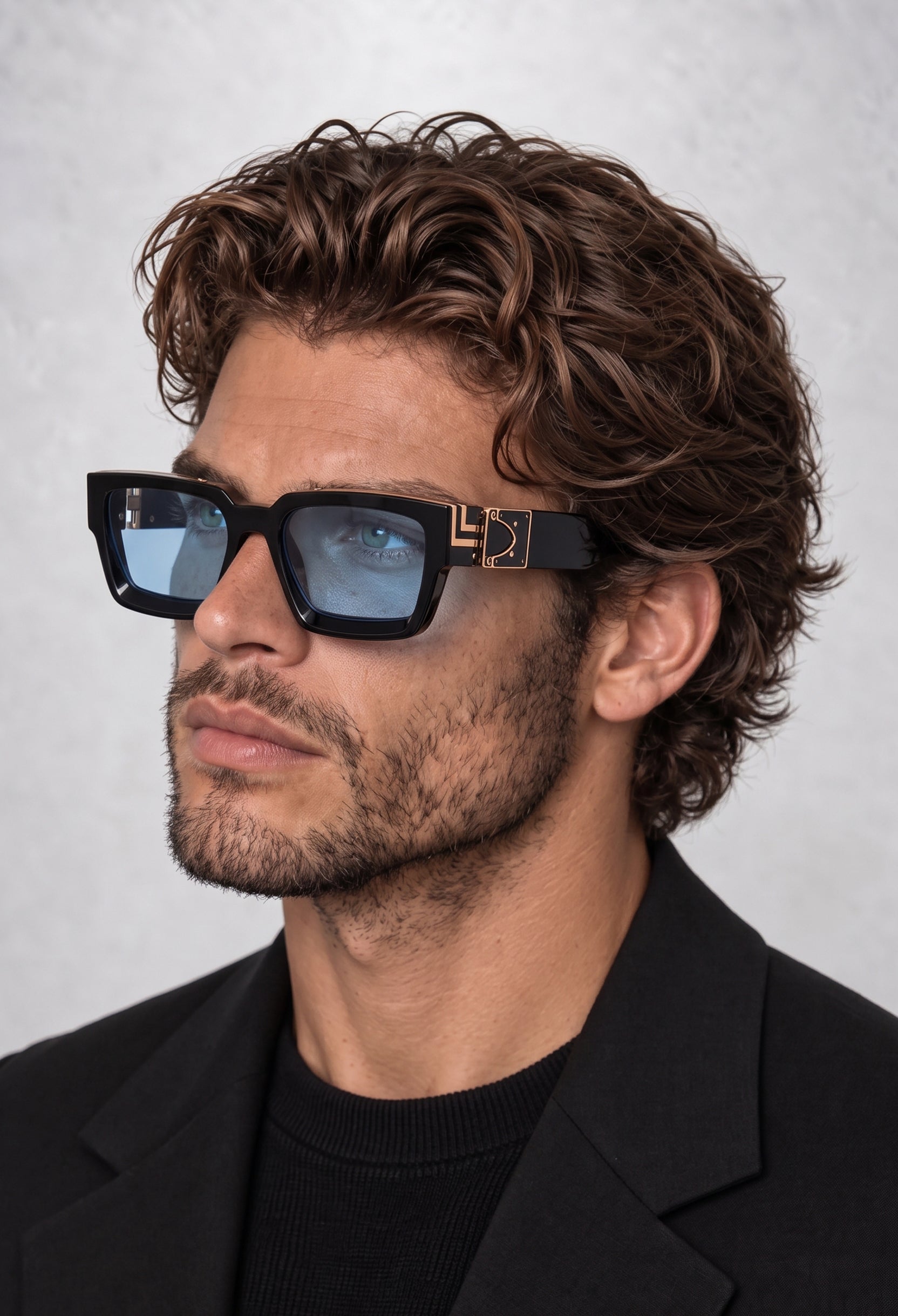 EDEN Black/Blue sunglasses #color_black-blue